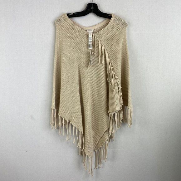 CHICO'S Cream Sweater Cape NWT - Picture 1 of 8